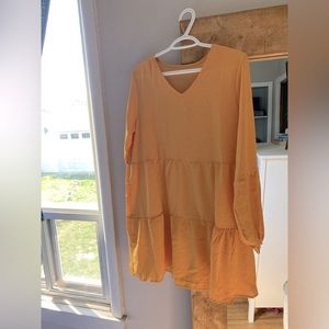 Large Dusty Yellow Boho Sun Dress